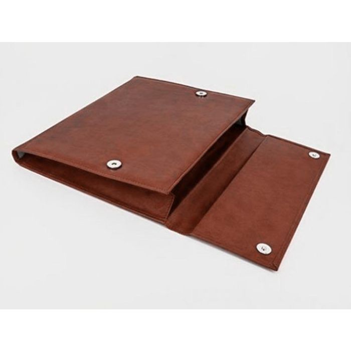 Carpeta Portadocumentos Q-Connect Artesania Piel Sintetica Doble Cierre Iman Color Cuero 260x235X35 mm 1