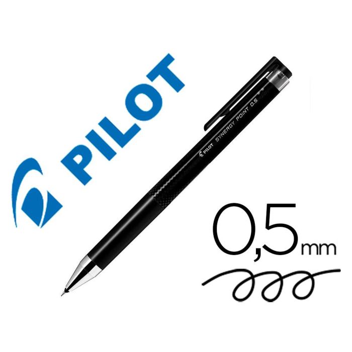 Boligrafo Pilot Synergy Point Retractil Sujecion De Caucho Tinta Gel 0,5 mm Negro 12 unidades