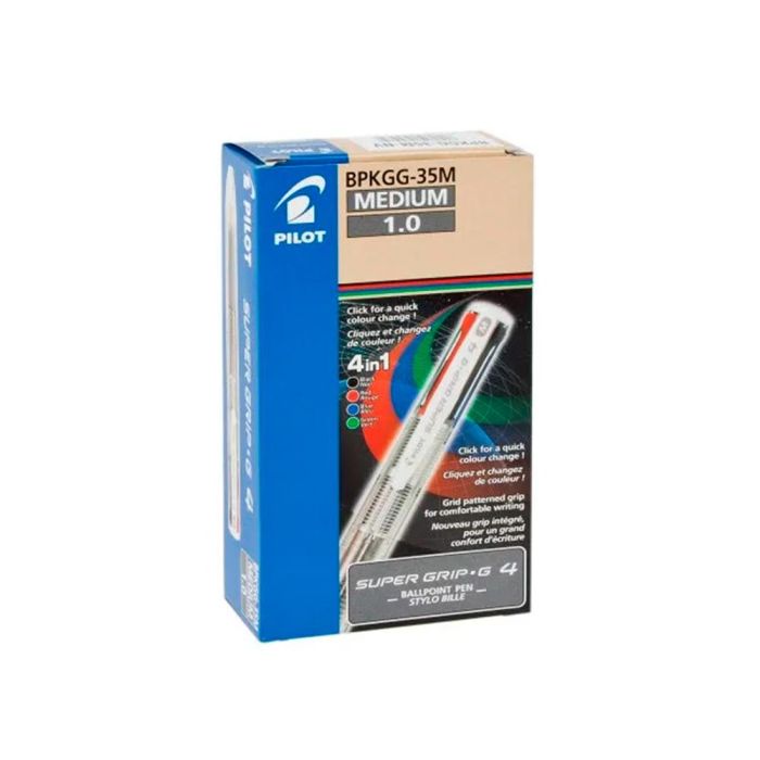 Boligrafo Pilot Super Grip G 4 Colores Retractil Sujecion De Caucho Tinta Base De Aceite Cuerpo Color Verde 12 unidades 1