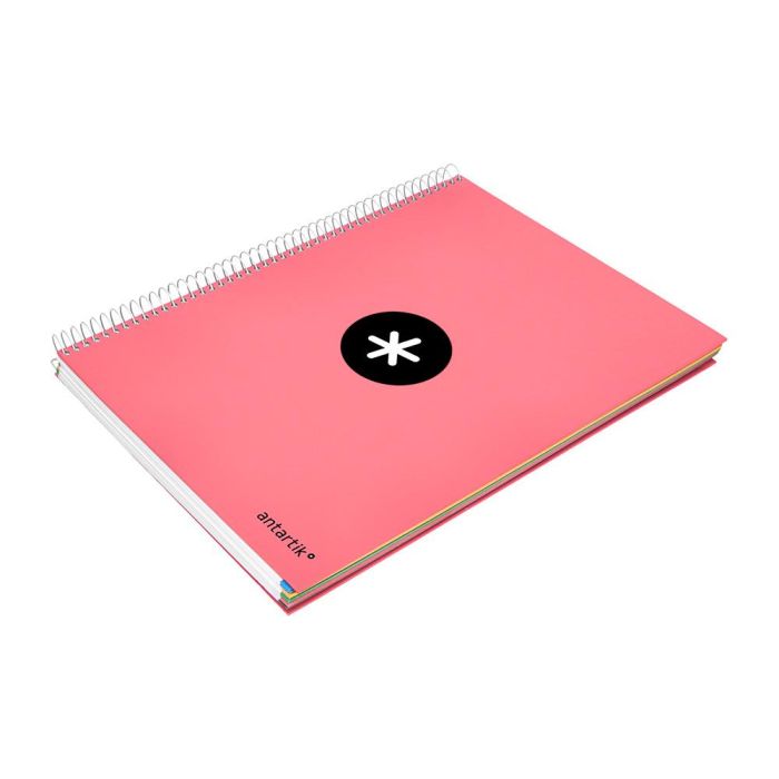 Cuaderno Espiral A4 Micro Antartik Tapa Forrada 120H 100 gr Horizontal 5 Banda4 Taladors Color Coral 1