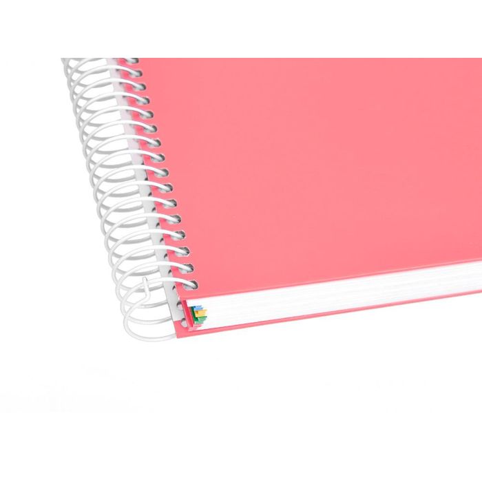 Cuaderno Espiral A4 Micro Antartik Tapa Forrada 120H 100 gr Horizontal 5 Banda4 Taladors Color Coral 3