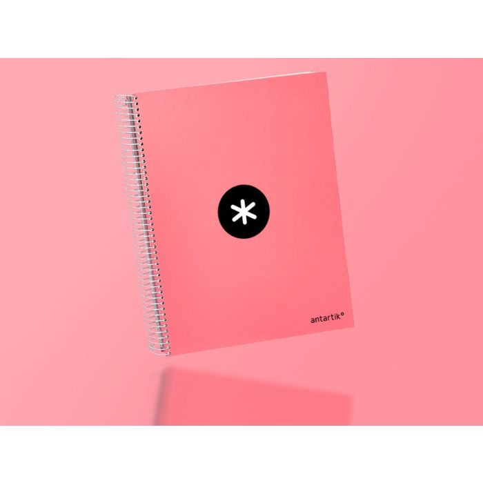 Cuaderno Espiral A4 Micro Antartik Tapa Forrada 120H 90 gr Horizontal 5 Bandas 4 Taladros Color Coral 8