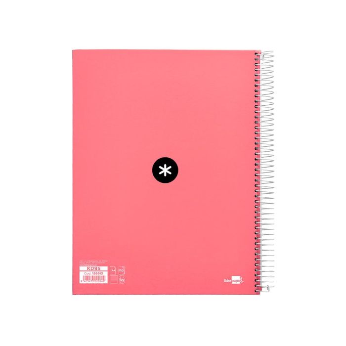 Cuaderno Espiral A4 Micro Antartik Tapa Forrada 120H 90 gr Horizontal 5 Bandas 4 Taladros Color Coral 2