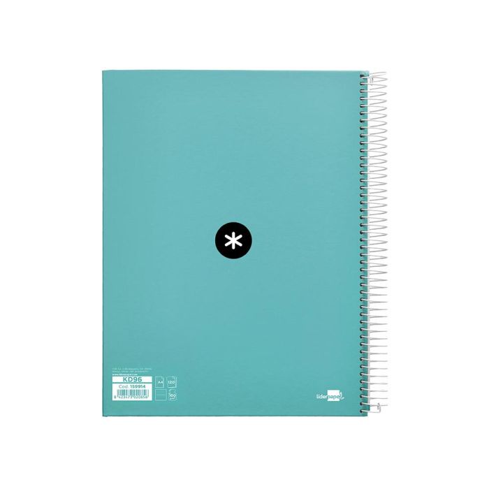 Cuaderno Espiral A4 Micro Antartik Tapa Forrada 120H 90 gr Horizontal 5 Bandas 4 Taladores Color Menta 2