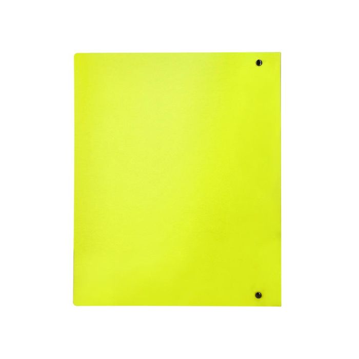 Carpeta Liderpapel 4 Anillas Mixtas 40 mm Polipropileno Din A4 Amarillo Fluor Opaco 4