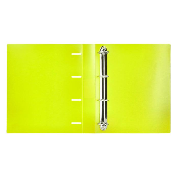 Carpeta Liderpapel 4 Anillas Mixtas 40 mm Polipropileno Din A4 Amarillo Fluor Opaco 5