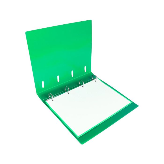 Carpeta Con Recambio Liderpapel A4 Cuadro 5 mm 100 Hojas 80 gr Polipropileno 4 Anillas 40 mm Verde Translucido