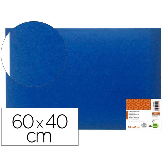 Tablero De Anuncios Liderpapel Fieltro Color Azul 40x60 cm