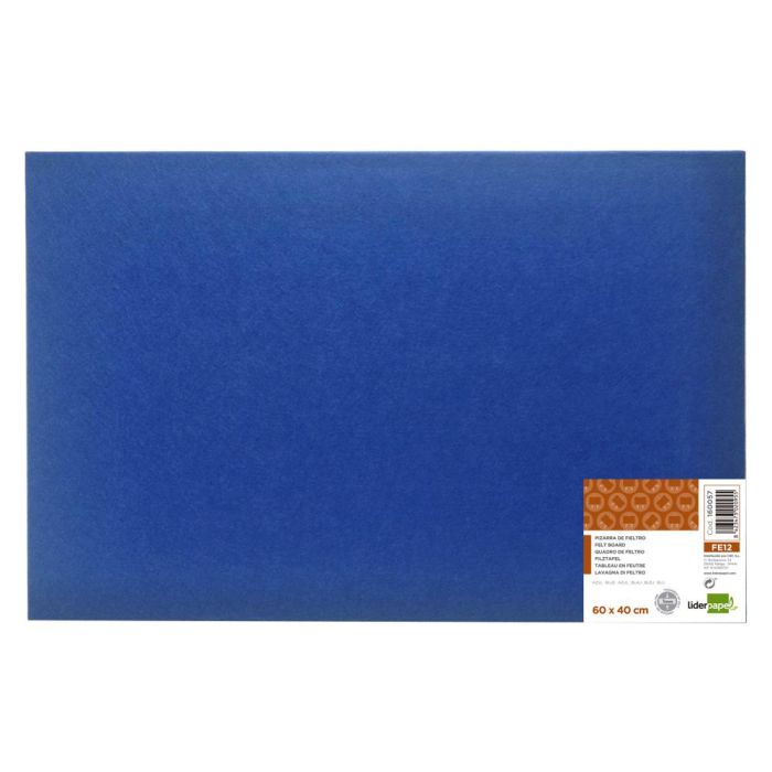 Tablero De Anuncios Liderpapel Fieltro Color Azul 40x60 cm 1