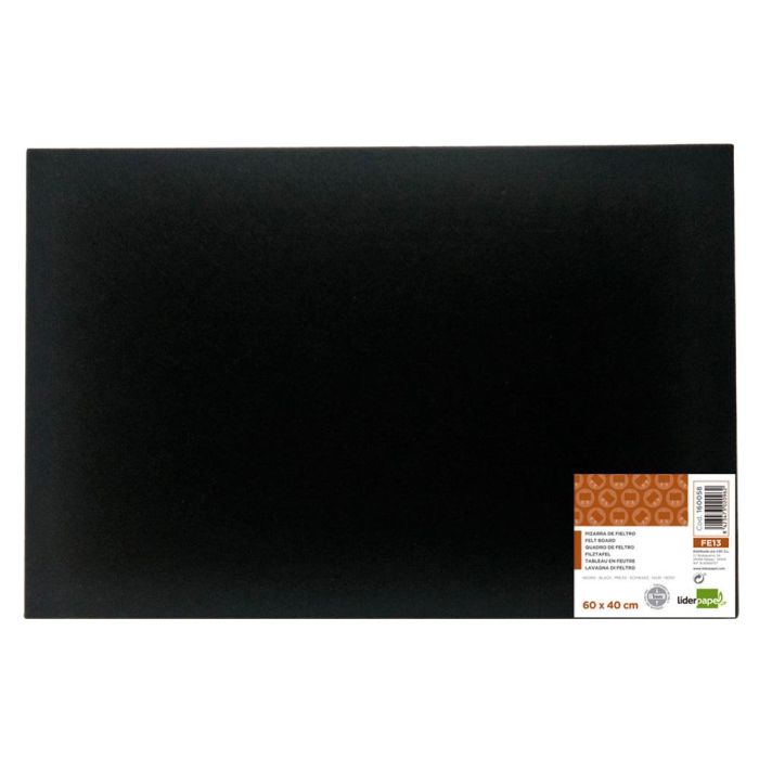 Tablero De Anuncios Liderpapel Fieltro Color Negro 40x60 cm 1