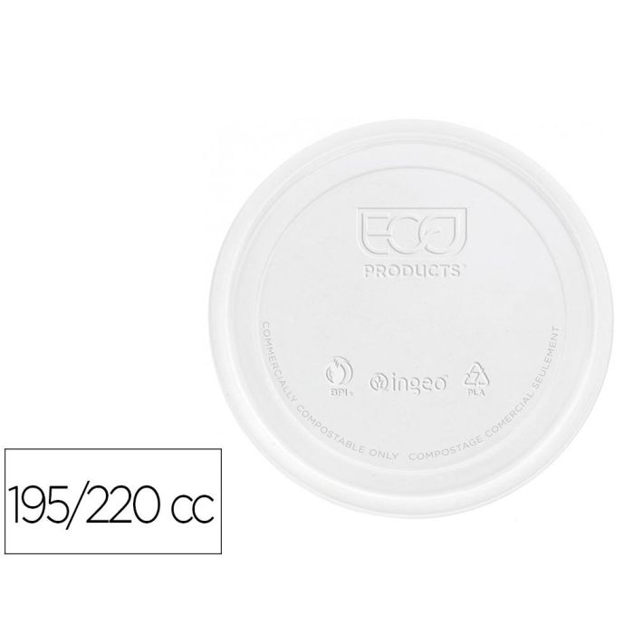 Tapa De Plastico Biodegradable Para Vaso De 195-220 Cc Paquete De 100 Unidades