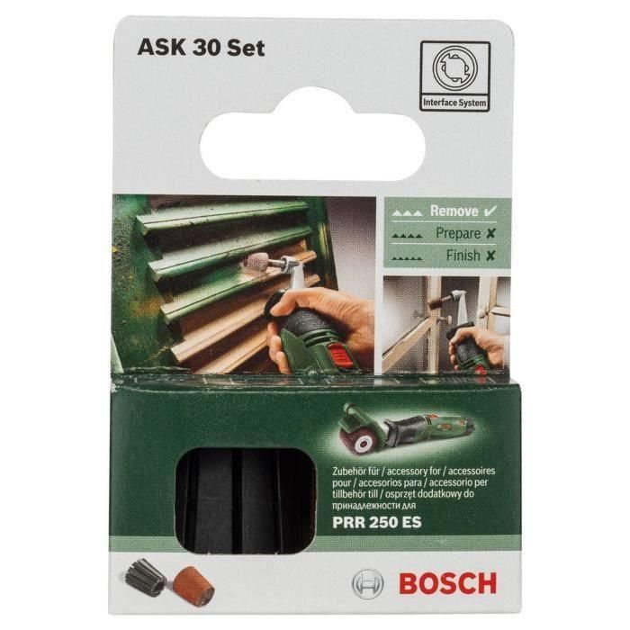 BOSCH Soporte abrasivo cónico PRR 30mm + abrasivo 1