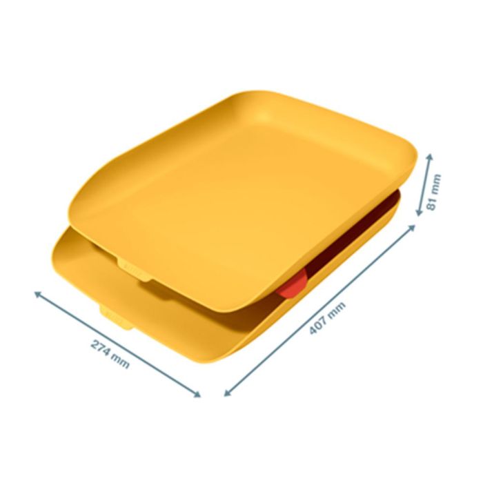 Bandeja Sobremesa Plastico Leitz Cosy Set De 2 Unidades Amarillo 274x81X407 mm 1