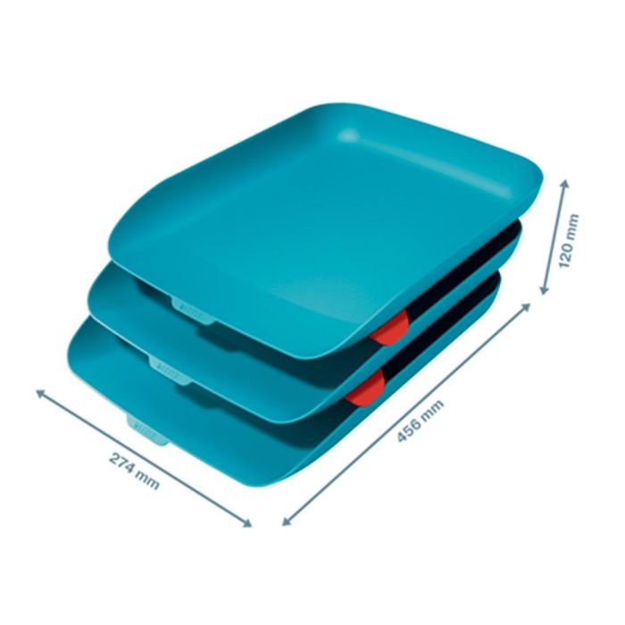 Bandeja Sobremesa Plastico Leitz Cosy Set De 3 Unidades Azul 274x120X456 mm 1