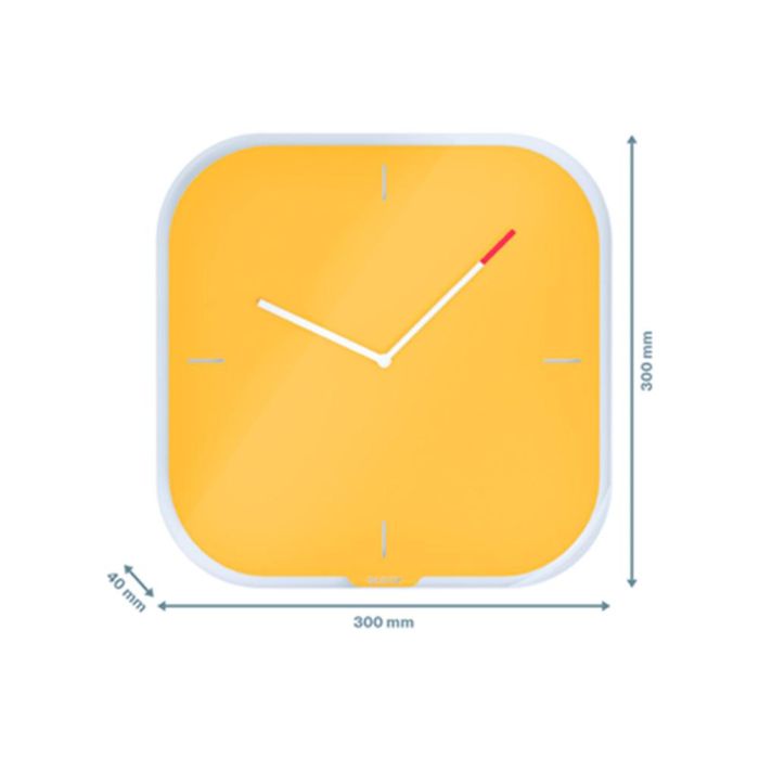 Reloj Leitz Cosy De Pared Silencioso Cristal 30x30 cm Amarillo 1