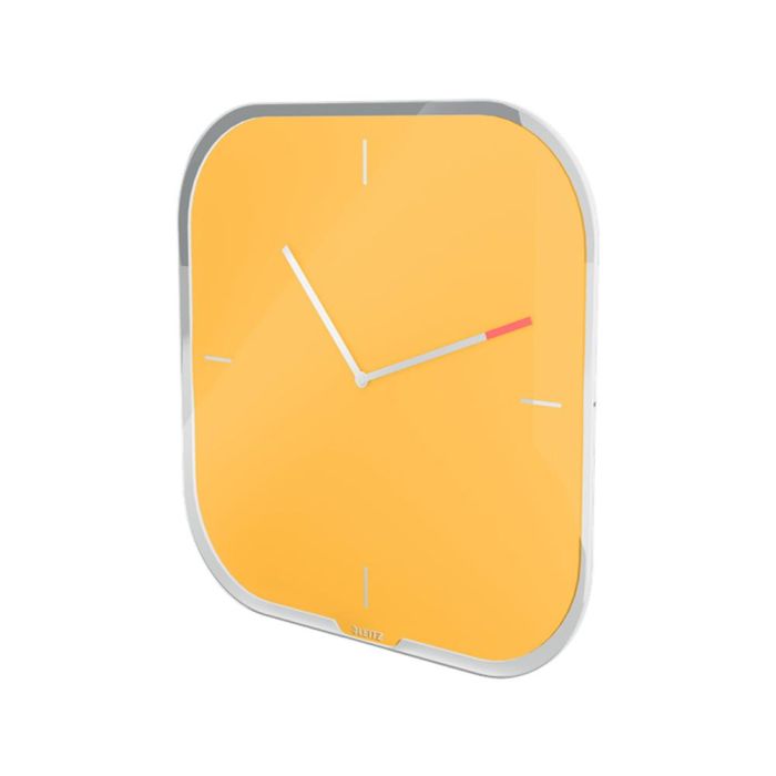 Reloj Leitz Cosy De Pared Silencioso Cristal 30x30 cm Amarillo 2