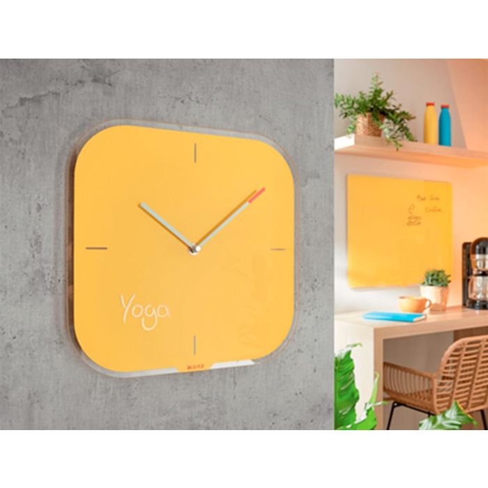 Reloj Leitz Cosy De Pared Silencioso Cristal 30x30 cm Amarillo 4