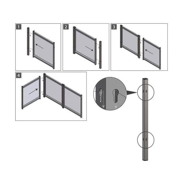 Soporte Conector Nobo Para Pantalla Separadora Modulares Nobo Premium Plus 2