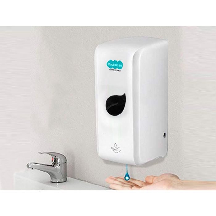 Dispensador Para Gel Y Jabon Bacterisan Para Pared Automatico 800 mL Blanco 125x140X270 mm