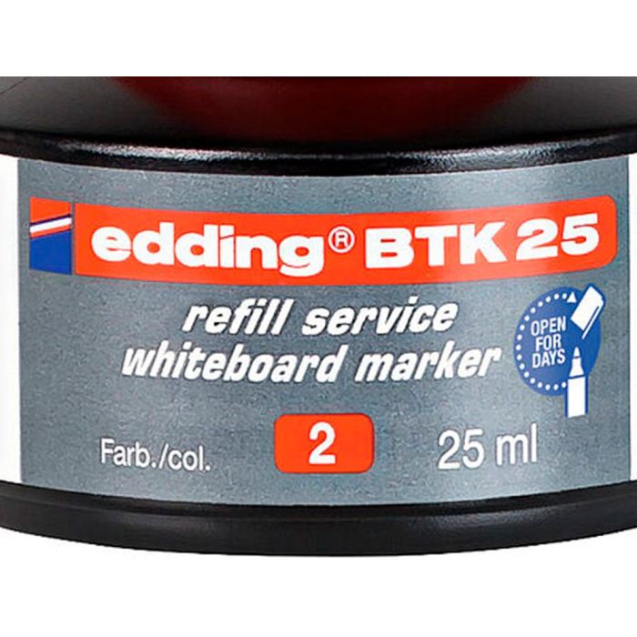 Tinta Rotulador Edding Pizarra Blanca Btk-25 Color Rojo Bote 25 mL