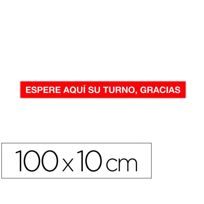 Cinta De Señalizacion Adhesiva Apli Espere Su Turno 100 X 10 cm