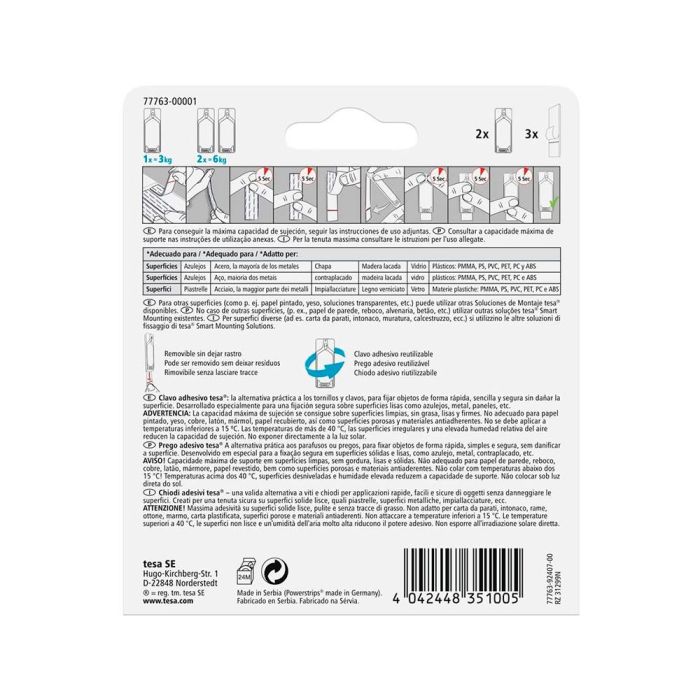 Colgadores TESA 2 Unidades 2 Kg 2