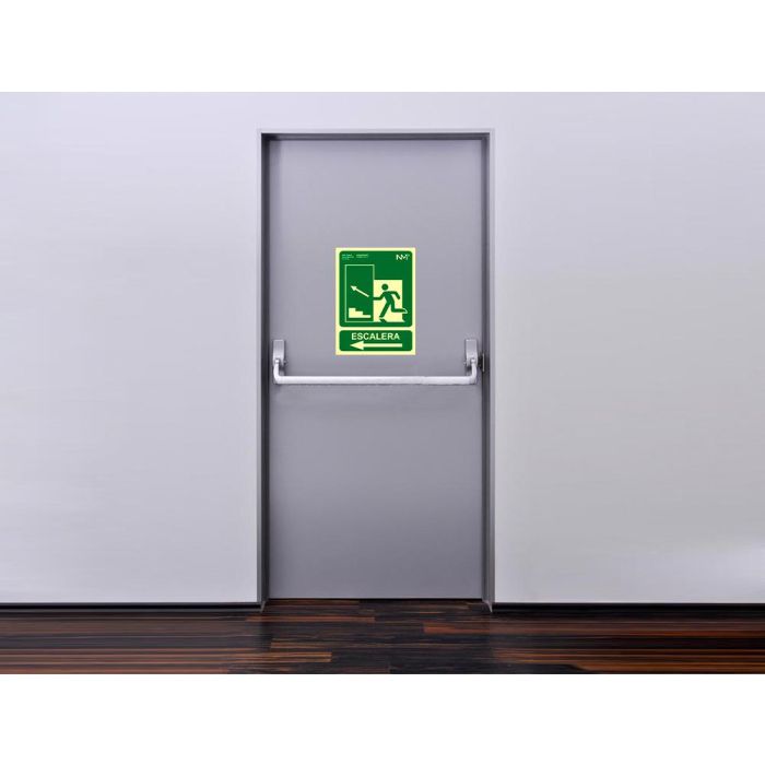 Archivo 2000 Señal "Salida De Emergencia Escalera Sube Izquierda" 224x300 mm Pvc 700 Micras Verde 3