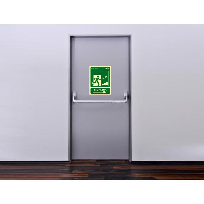 Pictograma Archivo 2000 Salida Emergencia Escalera Sube Derecha Pvc Verde Luminiscente 224x300 mm 3