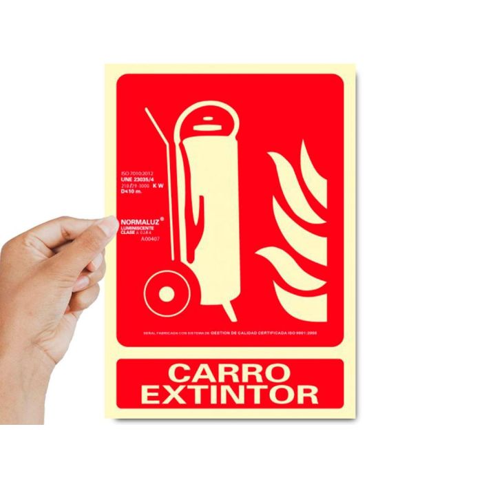 Pictograma Archivo 2000 Carro Extintor Pvc Rojo Luminiscente 210x300 mm 2