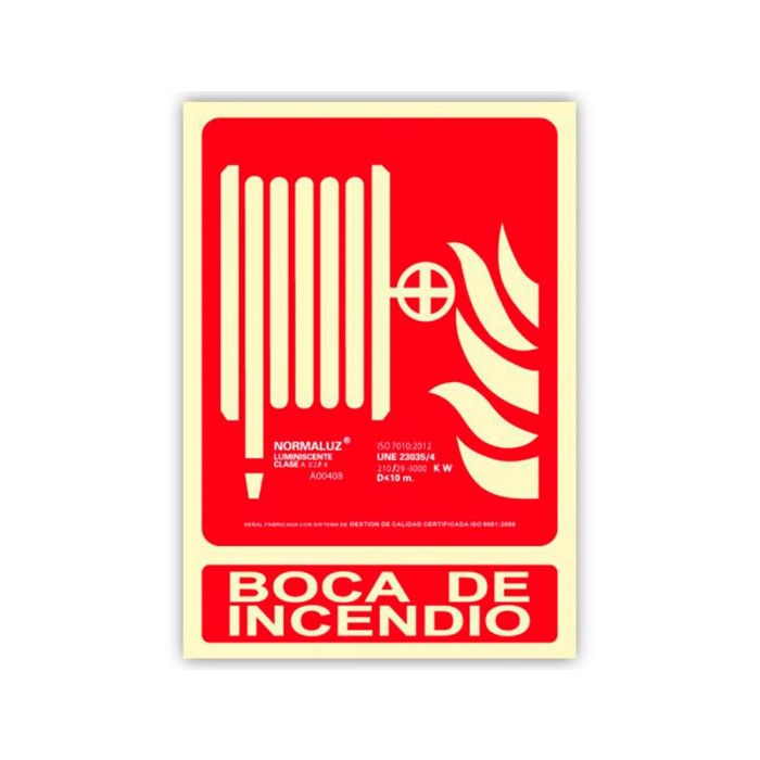 Pictograma Archivo 2000 Boca De Incendio Pvc Rojo Luminiscente 210x300 mm 1