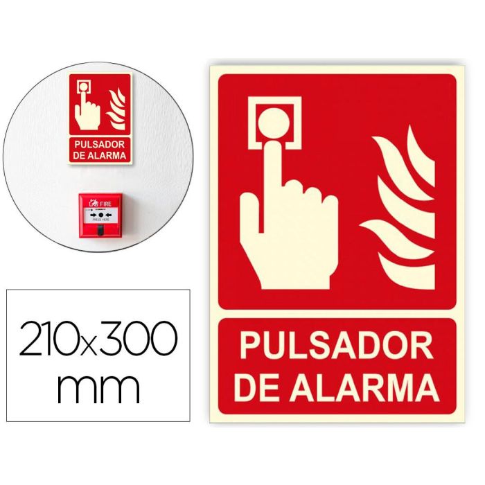 Cartel de extinción "pulsador de alarma" clase b (pcv 0,7mm) 21x30cm normaluz