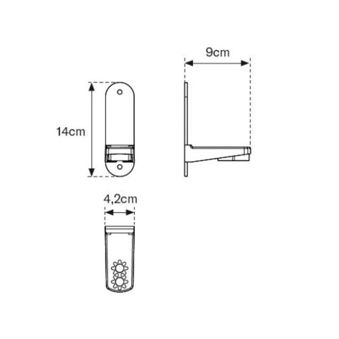 Soporte Mural Faru Plastico D190 Y D191 140x90X42 mm 3