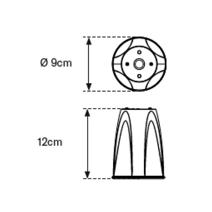 Adaptador Para Cono Faru Rojo Alto 120 mm Diametro 90 mm 1