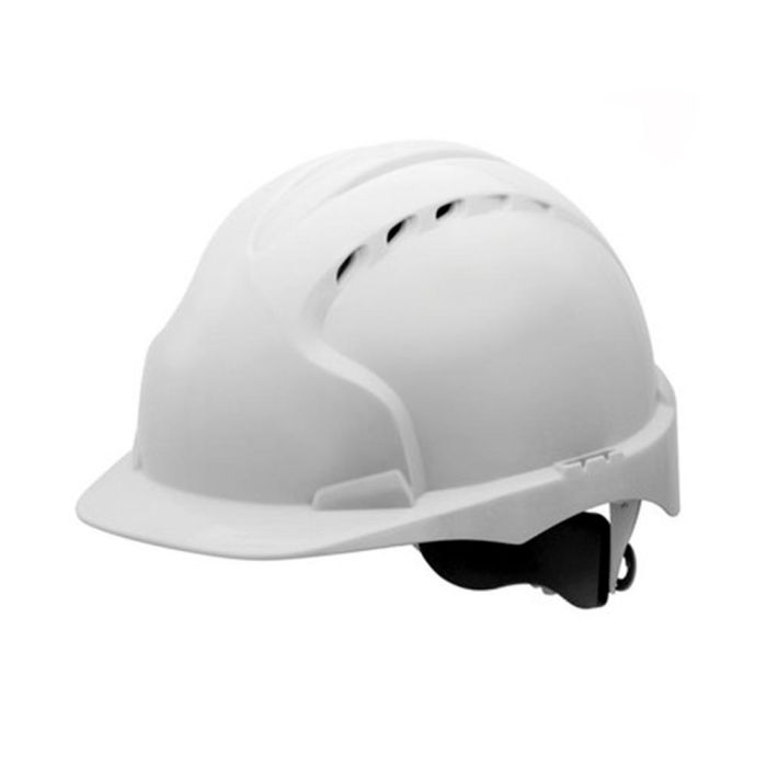 Casco Faru Polietileno Ventilado 6 Puntos Fijacion Ajuste Ruleta Color Blanco 3