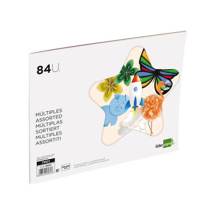 Bloc Trabajos Manuales Liderpapel Multiple 240x315 mm 84 Hojas Colores Surtidos 12 unidades 2