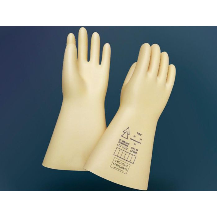 Guantes Faru Latex Aislante Proteccion Electrica Hasta 500 Voltios Clase 00 Talla 9 Color Beige 3