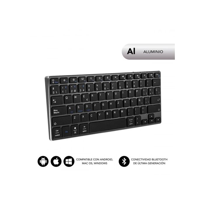 Teclado Inalámbrico Subblim SUB-KB-3ADC201 Qwerty Español Gris Plateado