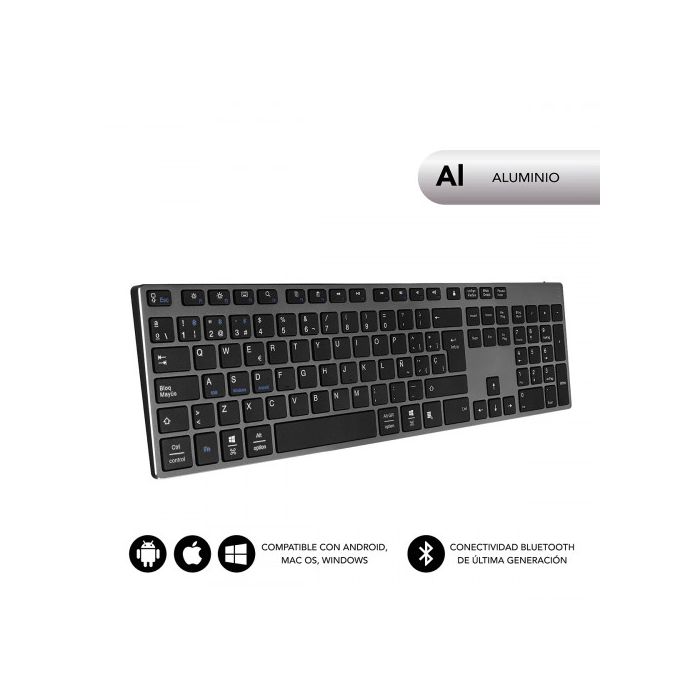 Teclado Inalámbrico por Bluetooth Subblim 3ADE301 Advance Extended/ Gris