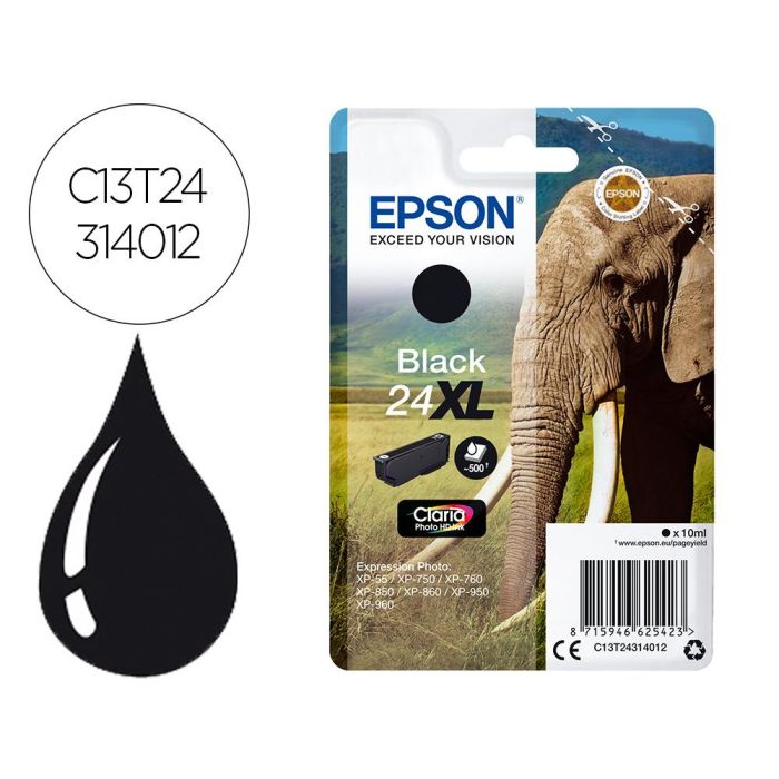 Ink-Jet Epson Claria Photo Hd Ink Negro 24XL Expression Photo Xp-760-950