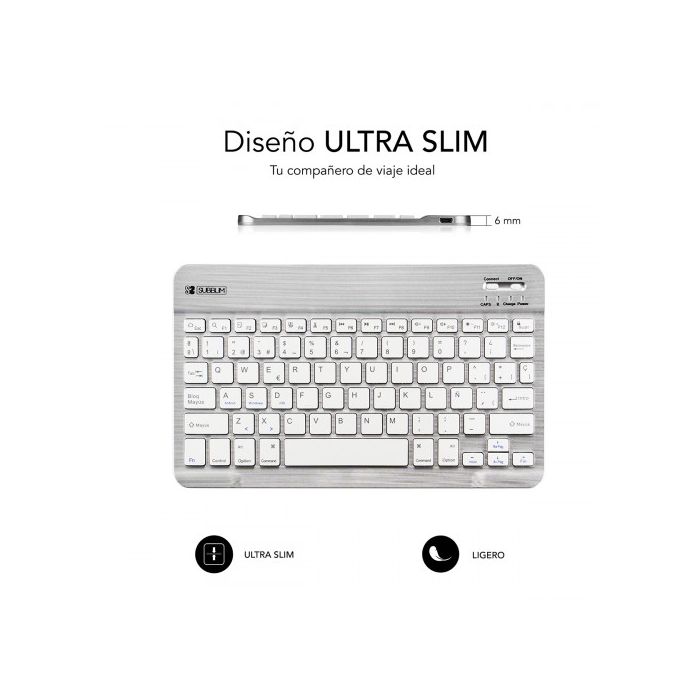 SUBBLIM Teclado Bluetooth Smart BT Keyboard Silver 2