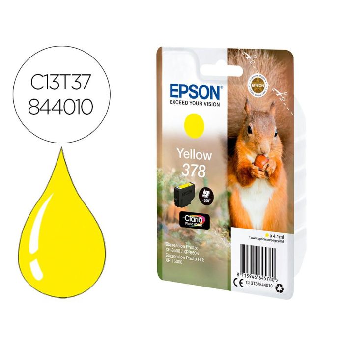 Epson Tinta Amarillo Xp-8500, 8505, 15000 - Nº 378 cLaria Photo