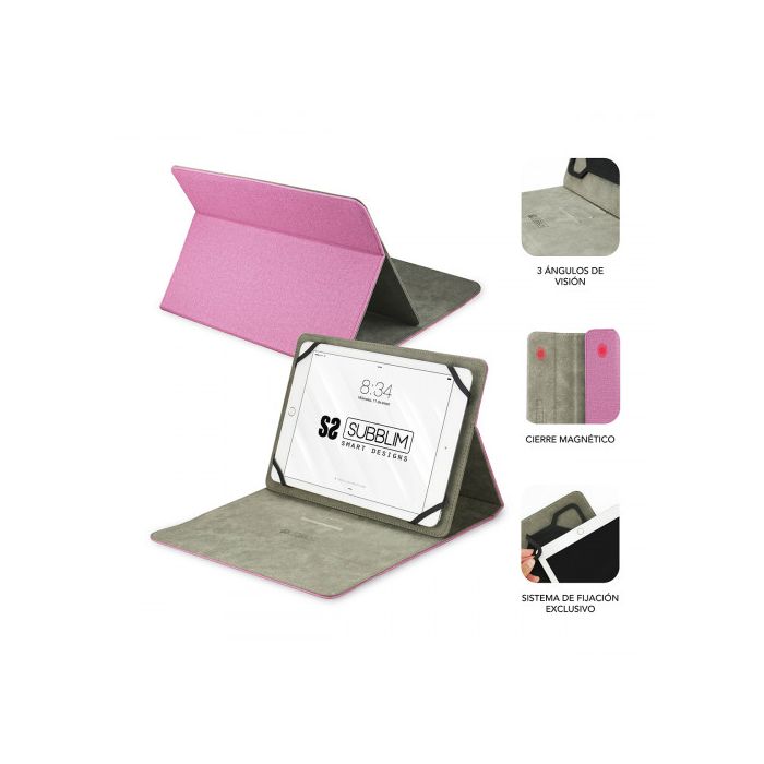 SUBBLIM Funda Tablet Clever Stand Tablet Case 10,1" Pink 1