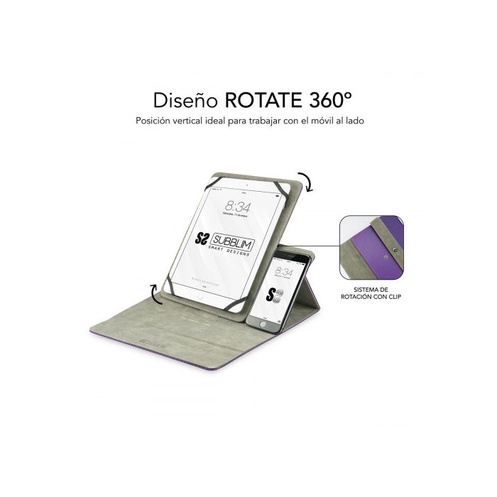 SUBBLIM Funda Tablet Rotate 360 Executive Case 10,1" Purple 2