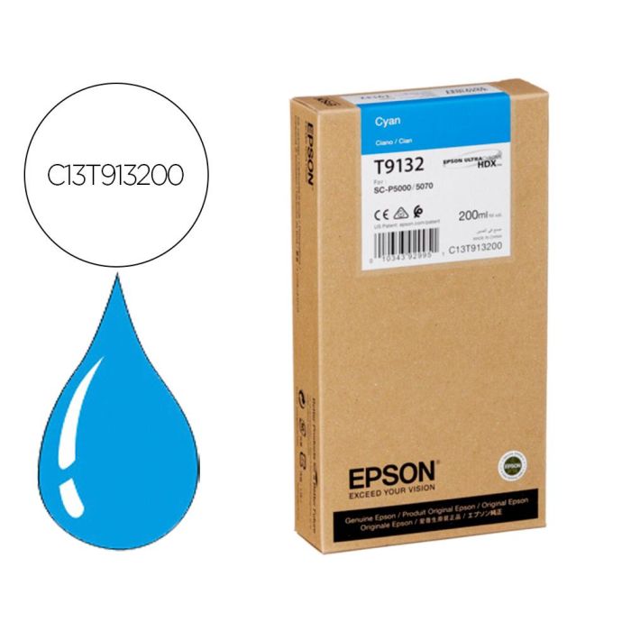 Ink-Jet Epson T9132 Cian Ink 200 mL