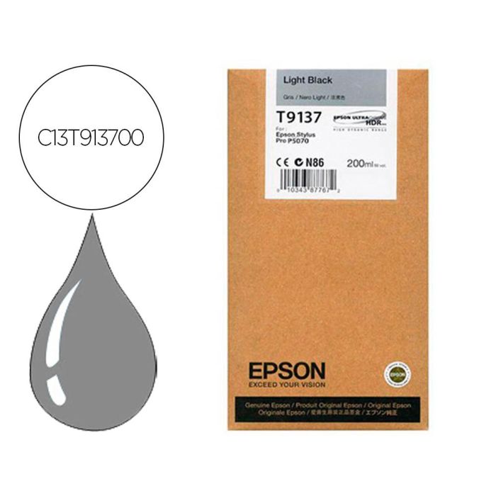 Ink-Jet Epson T9137 Light Negro Ink 200 mL