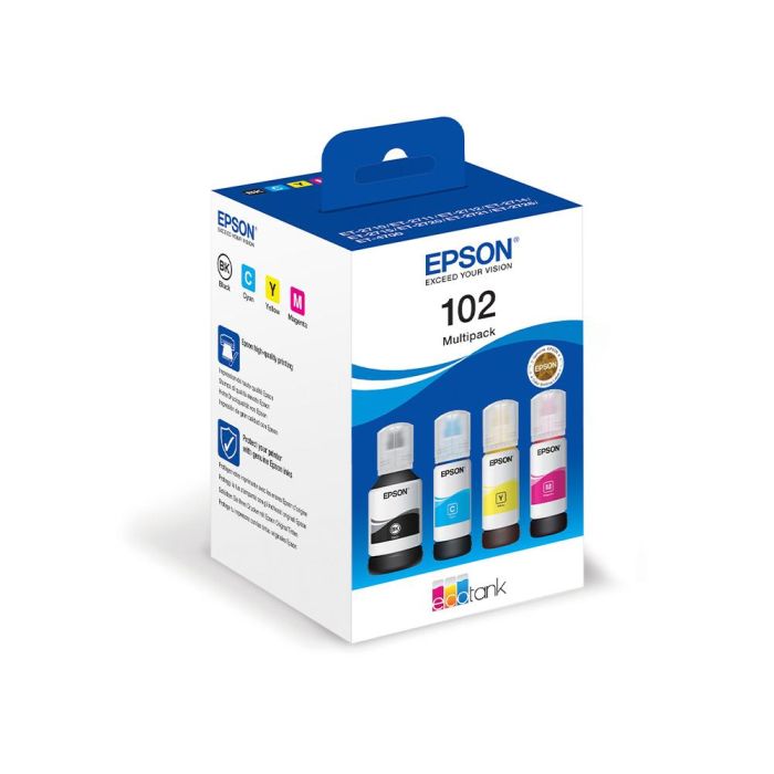 Ink-Epson -102 Ecotank Multipack Botella Ink -Ecotank Et-2700 - Et-2750 - Et-2751 - Et-2756 - Et-3700 - 2