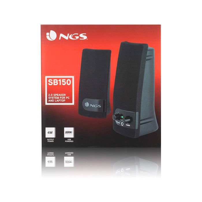 Altavoz Ngs Multimedia 2.0 Rms 2 W Alimentacion Usb Con Interruptor Volumen Color Negro 4