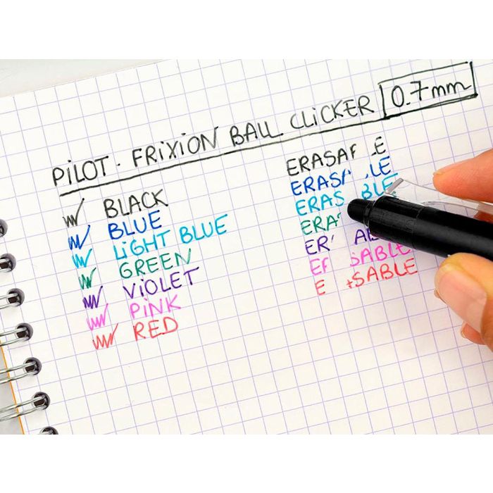 Boligrafo Pilot Frixion Clicker Borrable 0,7 mm Punta Media Negro En Blister 5