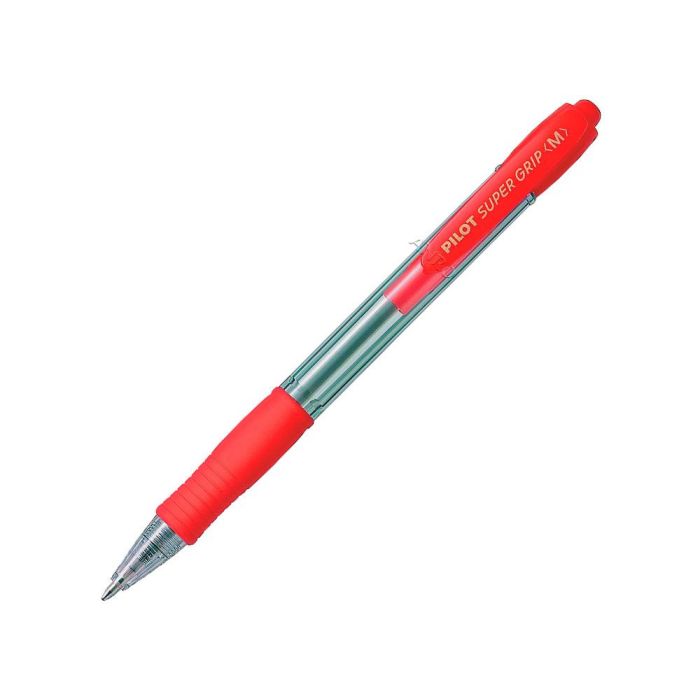 Boligrafo Pilot Super Grip Retractil Sujecion De Caucho Tinta Base De Aceite En Blister 1 Azul + 1 Rojo 2