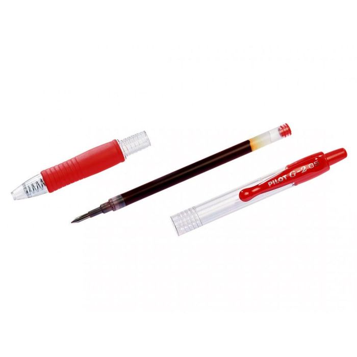 Boligrafo Pilot G-2 Rojo Tinta Gel Retractil Sujecion De Caucho En Blister 3